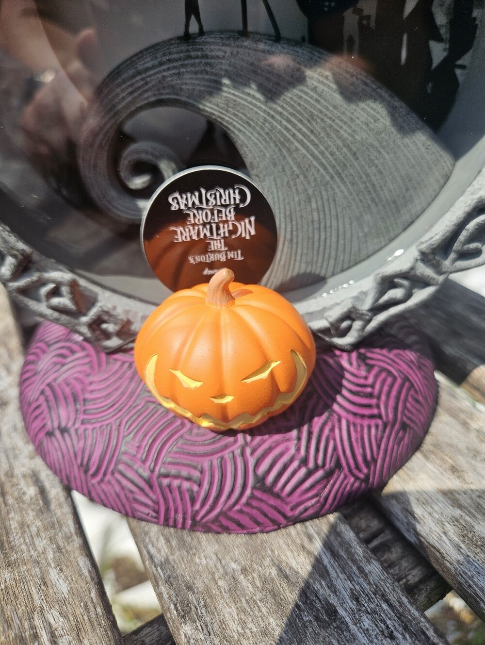 Bath & Body Works Night Before Christmas Candle Holder- Purple and Orange - Picture 3 of 3